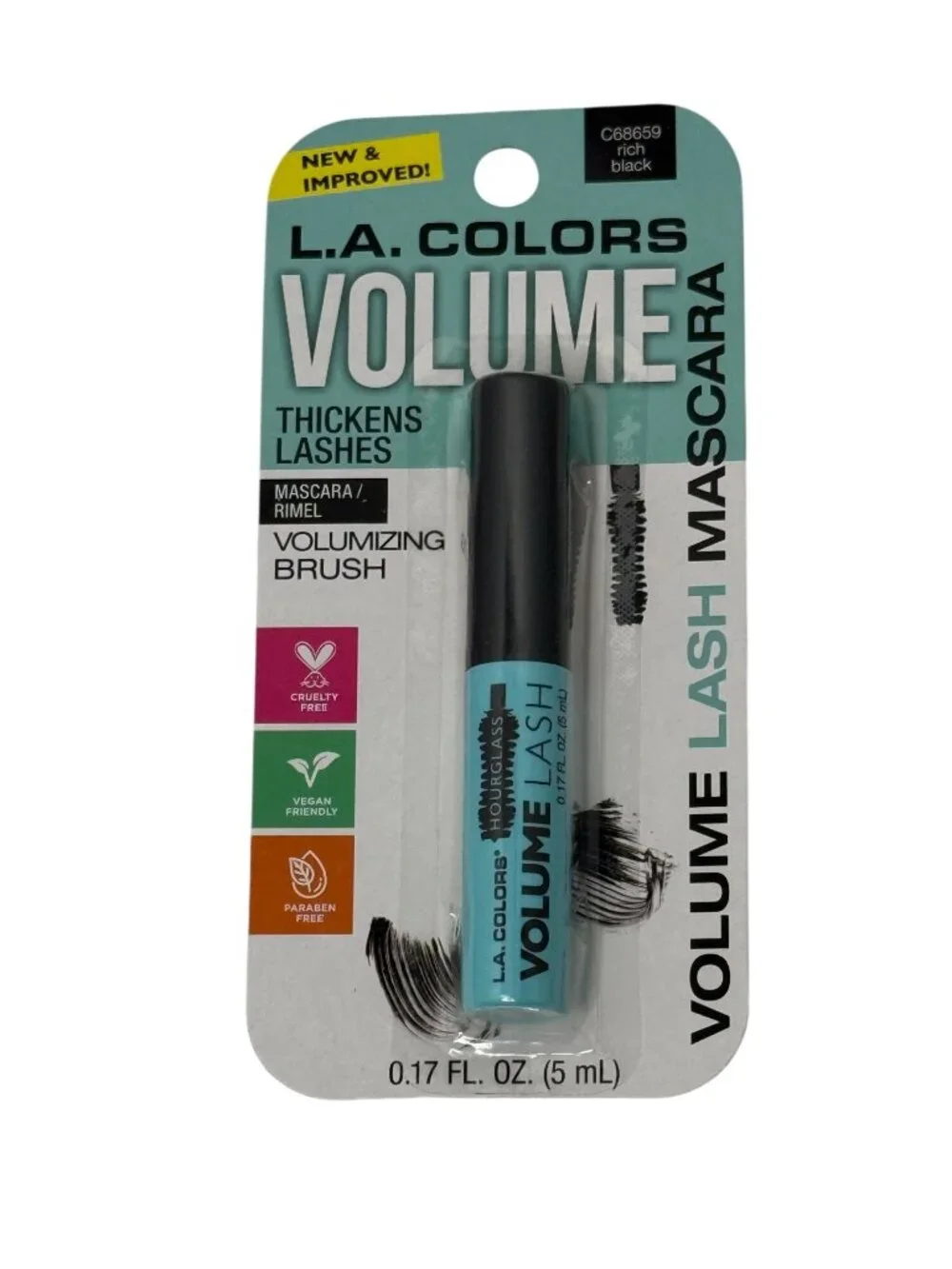 L.A. Colors Volume Lash Mascara Rich Black New Sealed